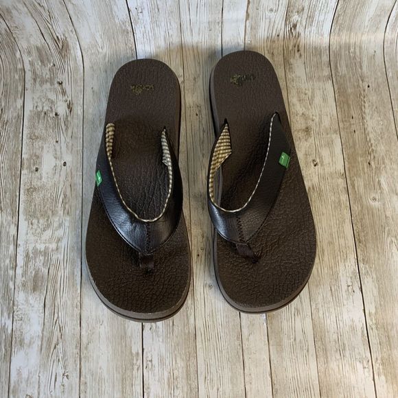 Sanuk Women's Yoga Mat Sandals Brown Size 9 Flip Flops Shoes - Picture 6 of 8